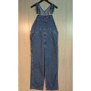 Dickies Denim Overalls Mens 34x32 Blue Adjustable Bib Carpenter Workwear Jeans